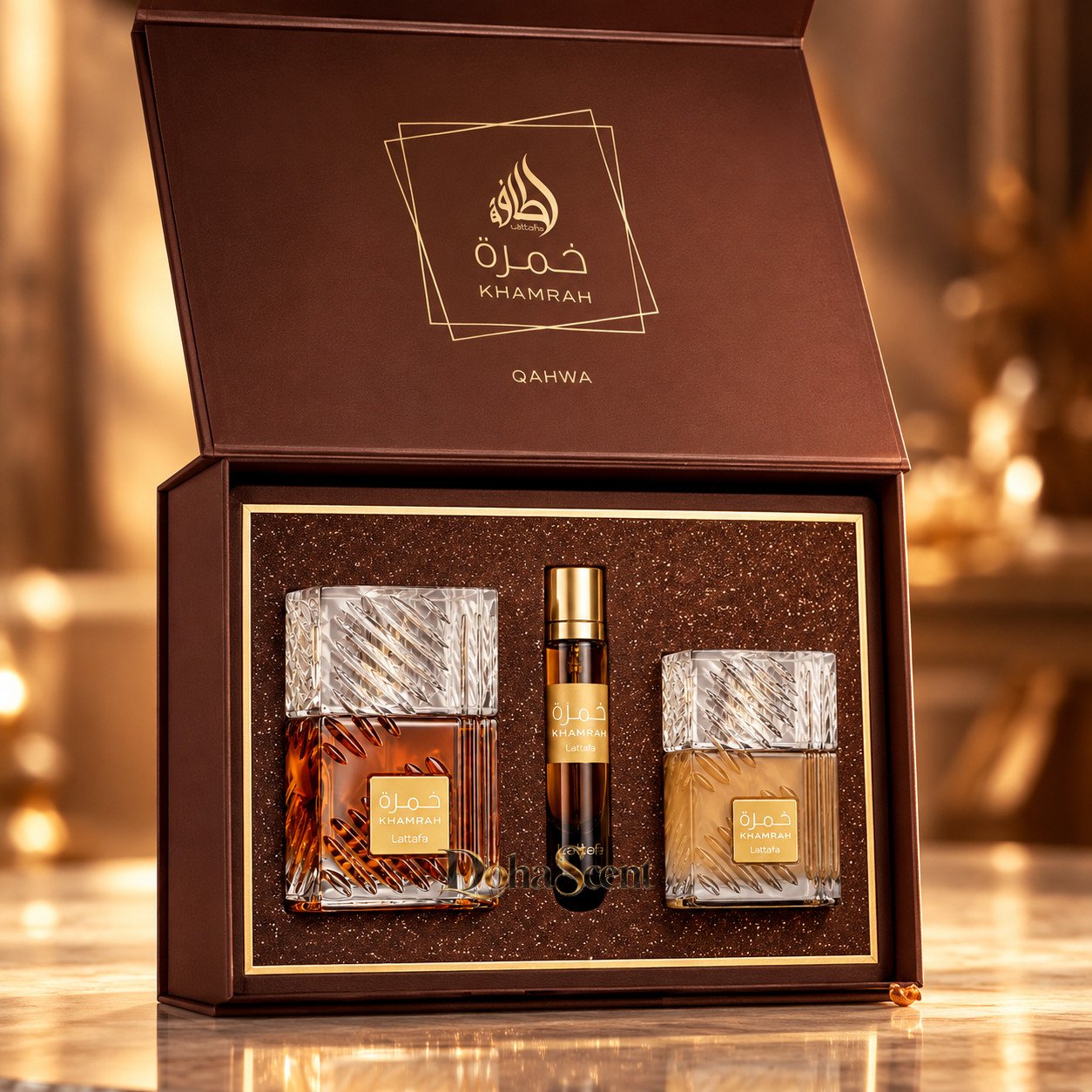 Lattafa Lattafa Khamrah Qahwa Gift Set – 3 Pieces
